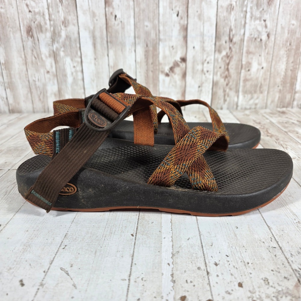 Chaco Z1 Classic Mens Sandals Brown Multi Color Strap Vibram Sole Size 11